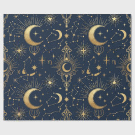 Papel De Presente Celestial Gold Wrapping Paper