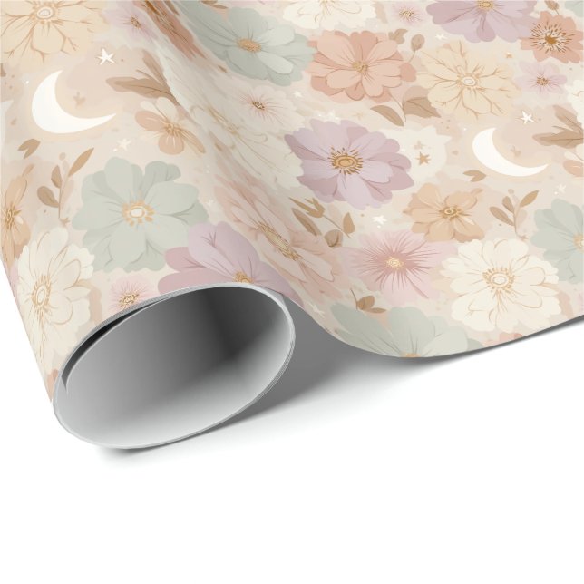 Papel De Presente Celestial Meadow Floral (Ponta do rolo)