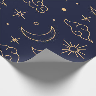 Papel De Presente Celestial Moon & Cloud Wrapper Paper
