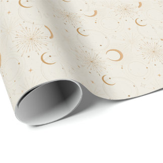 Papel De Presente Celestial space light star moon universe fabrics
