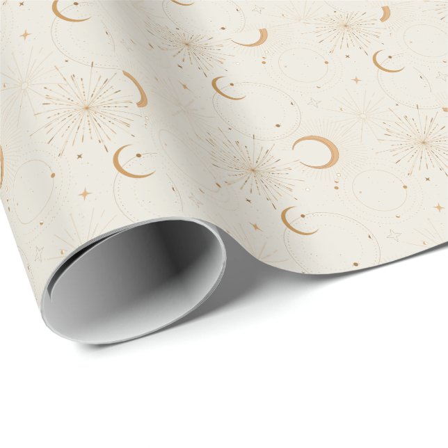 Papel De Presente Celestial space light star moon universe fabrics (Ponta do rolo)