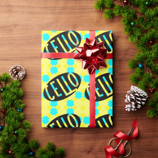 Papel De Presente Cello Oval Rough Text (Presente de Natal)