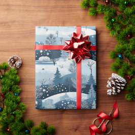 Papel De Presente Cena da Terra Maravilha do inverno
