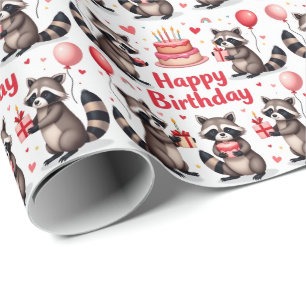 Papel De Presente Cena de Aniversário da Caçada de Aquarela Cuta - A