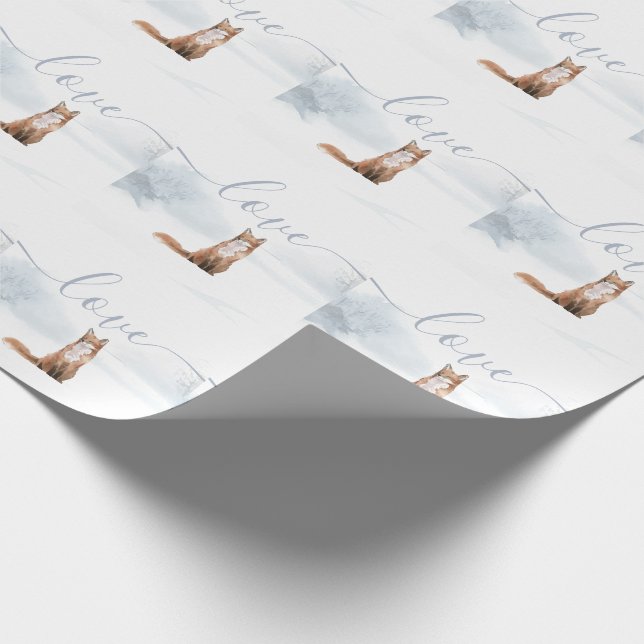 Papel De Presente Cena de Floresta de Inverno Raposa (Ponta)