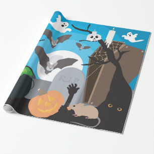 Papel De Presente Cena de Halloween