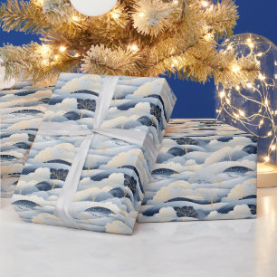 Papel De Presente Cena de Inverno Árvores Montanhas Neve