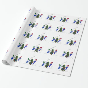 Papel De Presente Cena de Inverno do Boneco de Neve