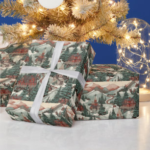 Papel De Presente Cena de inverno festiva