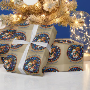 Papel De Presente Cena de Natal Tradicional