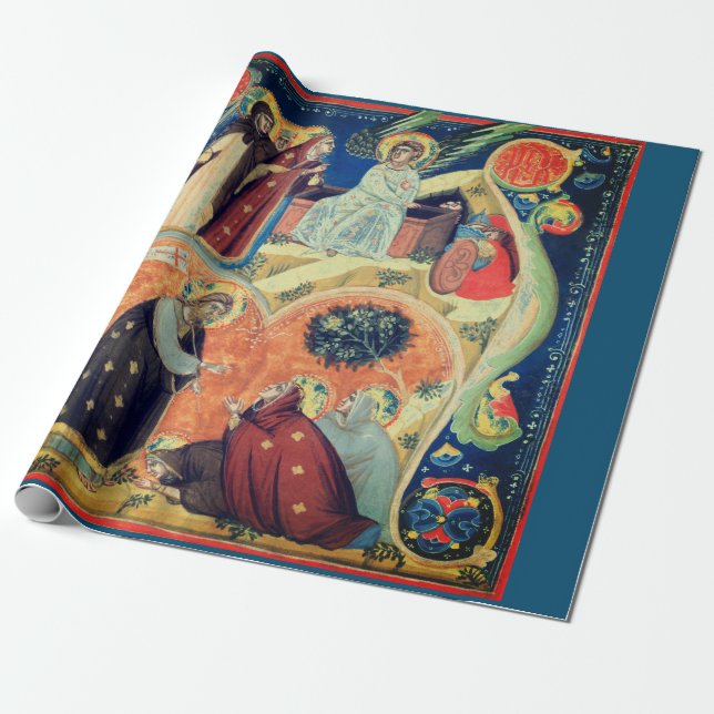 PAPEL DE PRESENTE CENA DE NATIVIDADE TRADICIONAL DE PAPEL DE EMBALAG (Desenrolado)