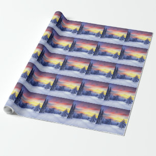 Papel De Presente Cenário de inverno