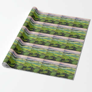 Papel De Presente Cenário Verde: Serenidade Pintada Clara