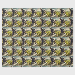 Papel de Presente Cênico de Cão de Água Português
