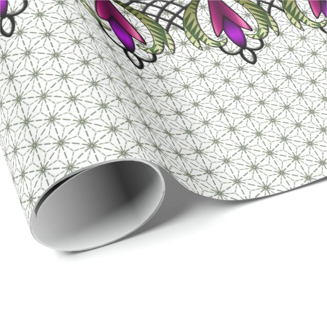 Papel De Presente Centro Abbie's Parlor Walls_Fuchsia,Verde,Preto (Ponta do rolo)