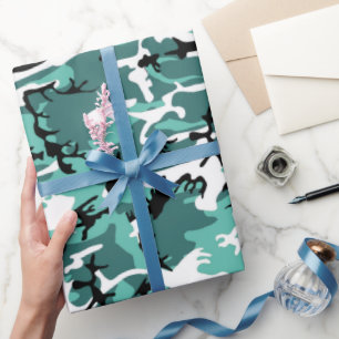 Papel De Presente Cerceta Camo