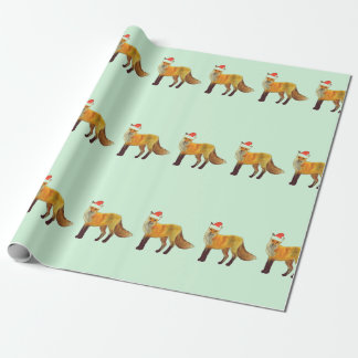 Papel De Presente Cerceta das bolinhas do Fox do Natal