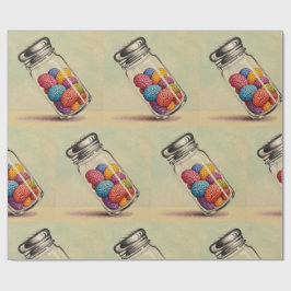 Papel De Presente Cérebro Colorido Longo