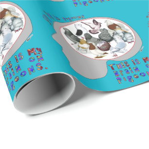 Papel De Presente Cérebro Em Pombos