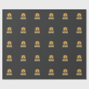Papel De Presente Cérebros de Professor de Halloween