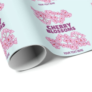 Papel De Presente Cereja rosa floresce
