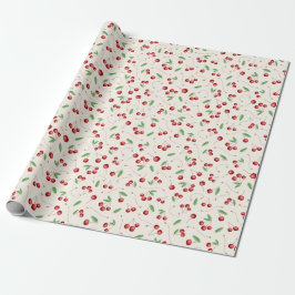 Papel De Presente Cerejas de Natal com Torção