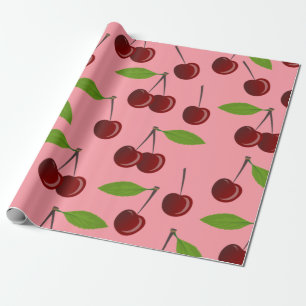 Papel De Presente cerejas-de-rosa