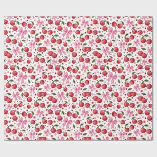 Papel De Presente Cerejas e Arcos de aquarelas