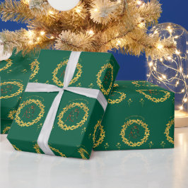 Papel De Presente Cerimônia de casamento feliz verde