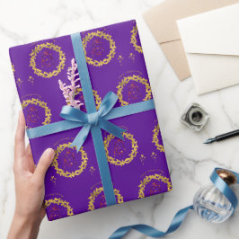 Papel De Presente Cerimônia de casamento roxo feliz