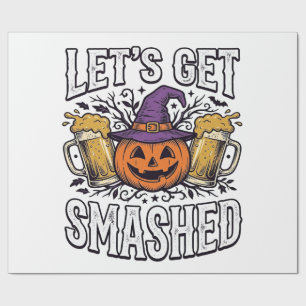 Papel De Presente Cerveja de Abóbora Halloween Let's Get Smashed