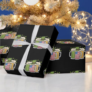 Papel De Presente Cerveja Irlandesa Irlanda EUA Bandeira Americana D