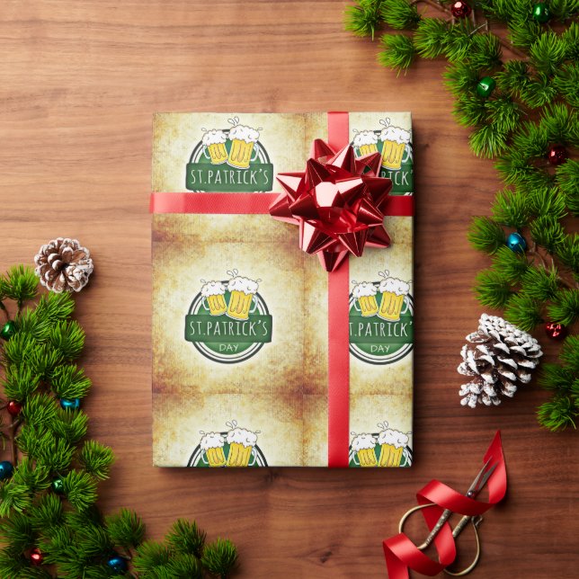 Papel De Presente Cervejas do Dia de São Patrício (Presente de Natal)