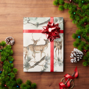Papel De Presente Cervos modernos aquarela