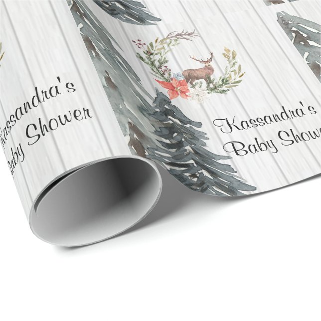 Papel De Presente Cervos no chá de fraldas das hortaliças do inverno (Ponta do rolo)
