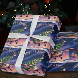 Papel De Presente Cessna Airplane carries Christmas Tree Photo Funny