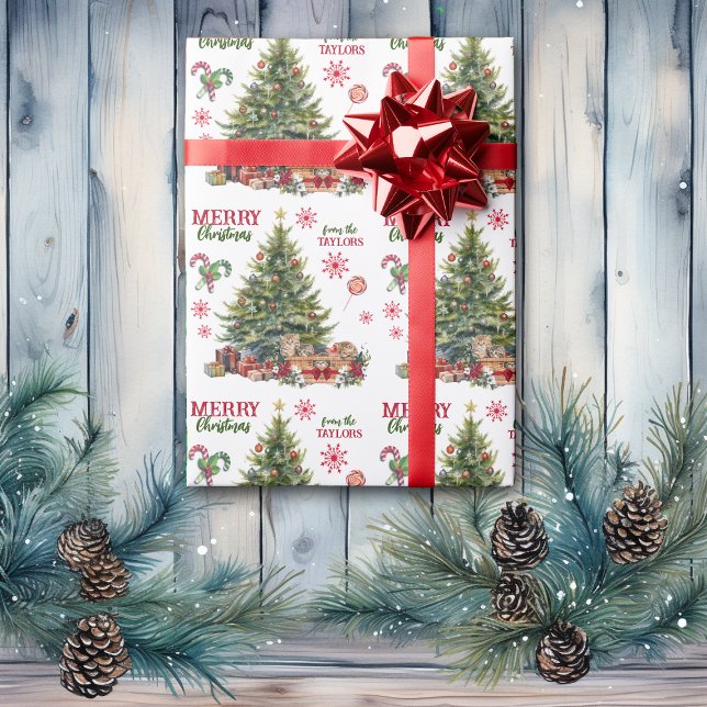 Papel De Presente Cesta de Kitten de Natal debaixo da árvore (Criador carregado)