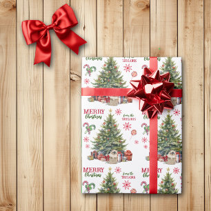 Papel De Presente Cesta de Kitten Siamese debaixo da árvore de Natal