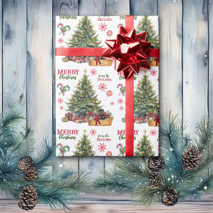 Papel De Presente Cesta de Puppapoila Rottweiler sob a árvore