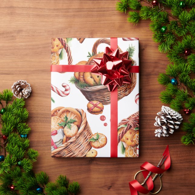 Papel De Presente Cestas de Biscoito de Natal (Presente de Natal)