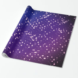 Papel De Presente Céu azul e roxo com Design de estrelas