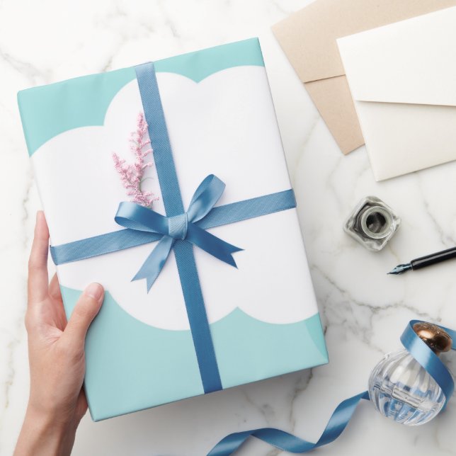 Papel De Presente céu azul, nuvens brancas, sombras (Presentear)