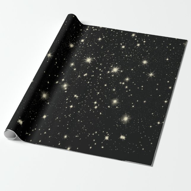 Papel De Presente Céu estrelado das estrelas da noite (Desenrolado)