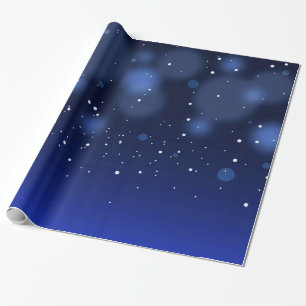 Papel De Presente Céu estrelado do abstrato do azul de Bokeh