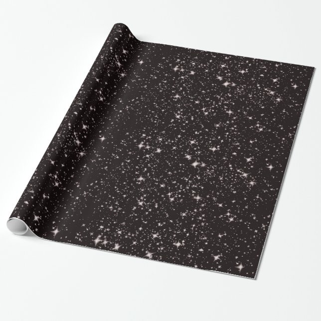 Papel De Presente Céu negro estrelado (Desenrolado)