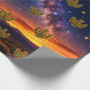 Papel De Presente Céu Noturno do Deserto de Natal