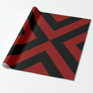 Papel De Presente Cevrons Vermelho e Negro