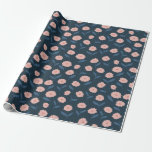 Papel De Presente Chá de Bebê Boho Navy e Rosa Padrão Floral<br><div class="desc">Papel de Embrulho de Chá de Bebê Elegante Boho Rosa e Navy Padrão Floral</div>