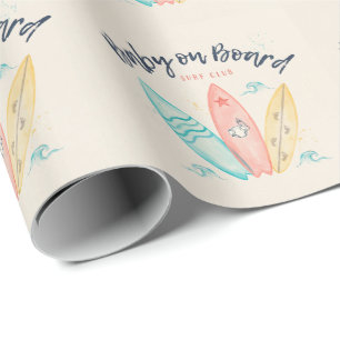 Papel De Presente Chá de Bebê de Prancha de Surf Baby On Board