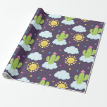 Papel De Presente Chá de Bebê do Paraíso Suculento<br><div class="desc">Papel de embrulho de cacto funky.</div>